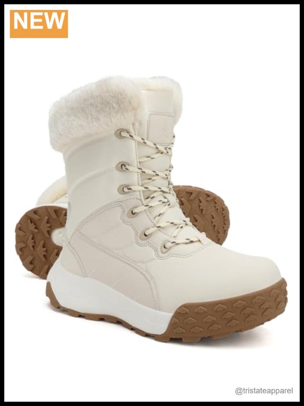 Waterproof Winter Snow Boots for Women Anti Slip Fur Lined Lace Up Warm Shoes
